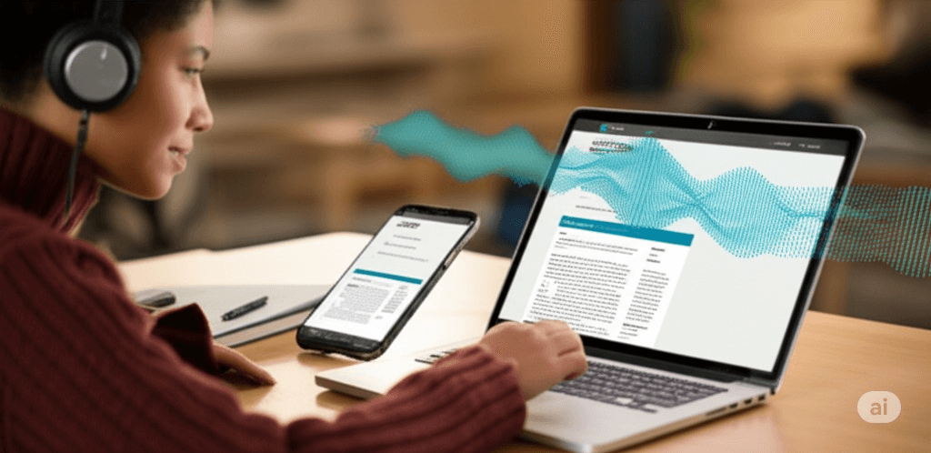 Student listening to an essay being read aloud