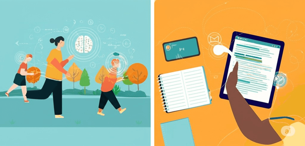 Student using text-to-speech technology for studying