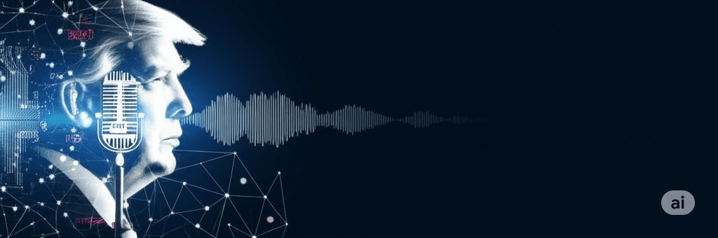 Trump AI Voice Generator Technology Illustration